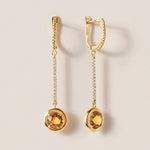 Riviera Citrine Bezel Drop Earrings Earring ABE-238V4-RD-CTD-1  - Abtin & Co.