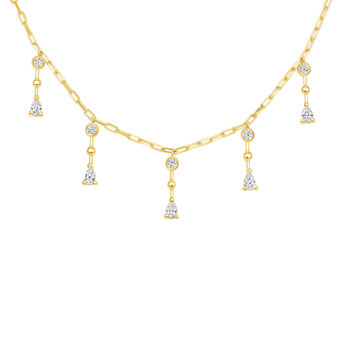 Riviera Drop Necklace Necklace ABN-181-LGD-1  - Abtin & Co.