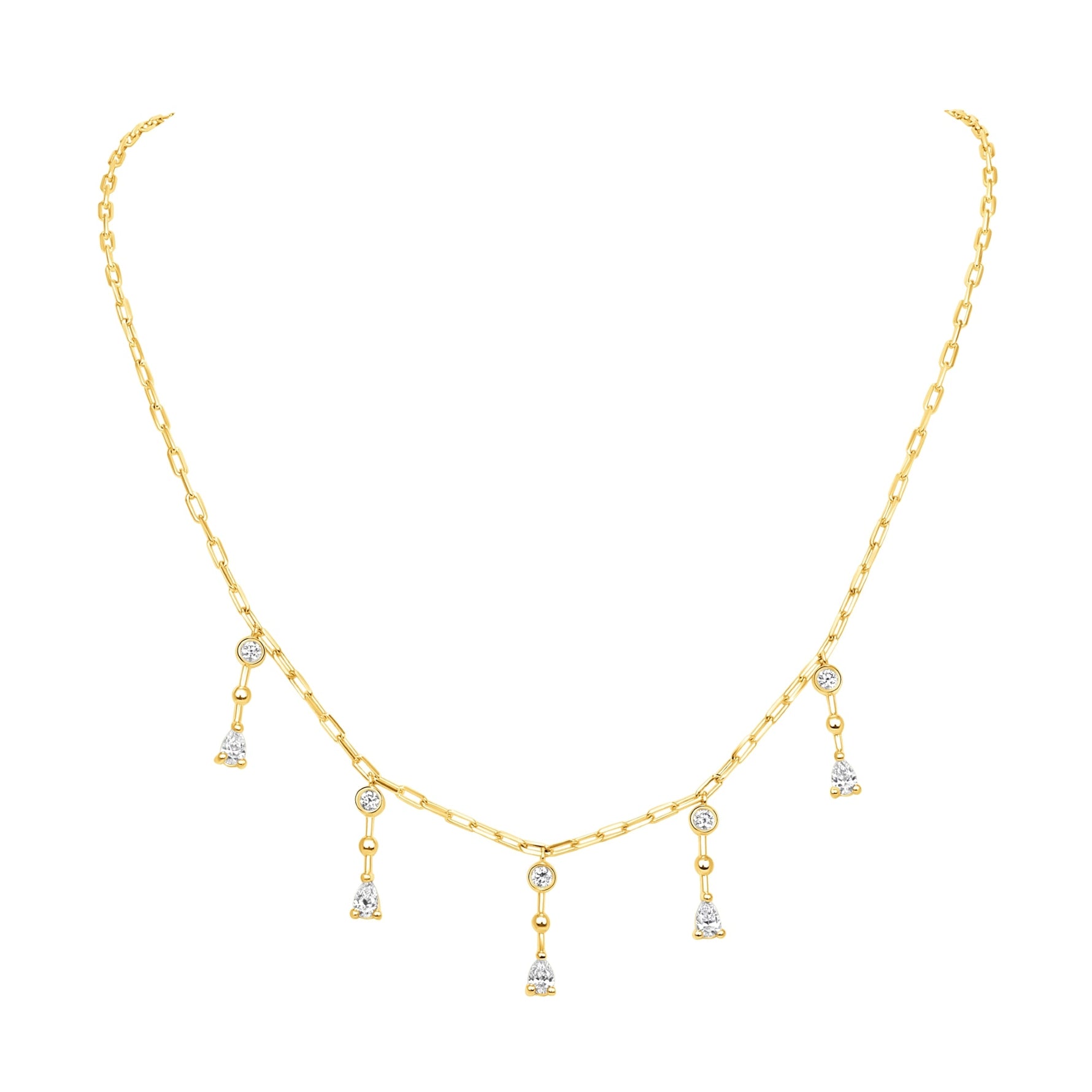 Riviera Drop Necklace Necklace ABN-181-LGD-1  - Abtin & Co.