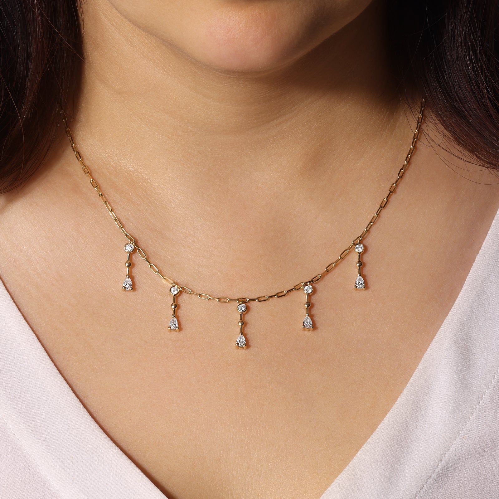 Riviera Drop Necklace Necklace ABN-181-LGD-1  - Abtin & Co.