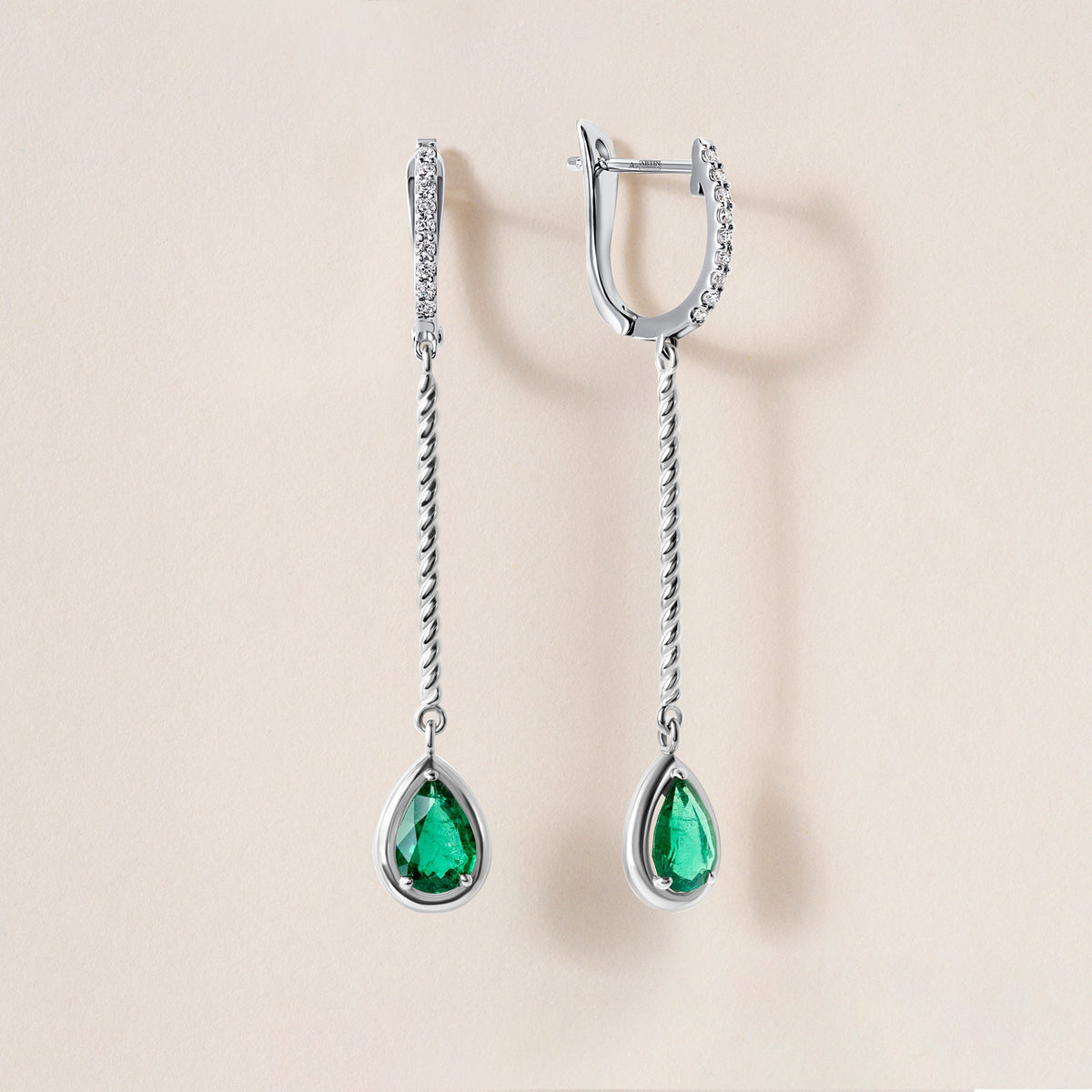 Riviera Emerald Cascade Earrings Earring ABE-237V5-PR-EMD-2  - Abtin & Co.