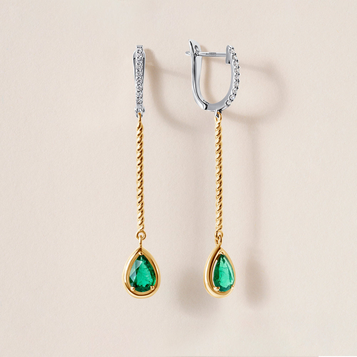 Riviera Emerald Cascade Earrings Earring ABE-237V5-PR-EMD-1  - Abtin & Co.