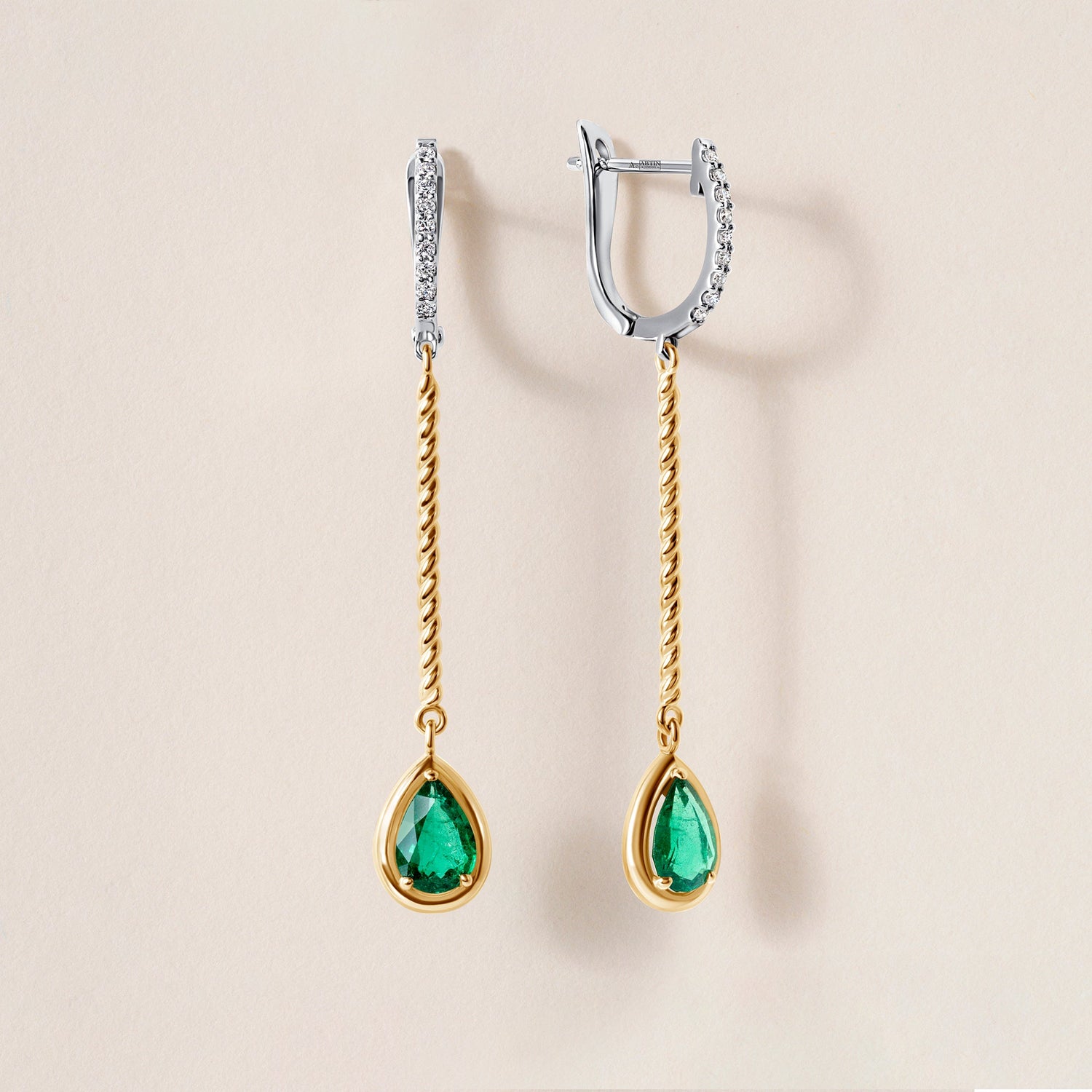 Riviera Emerald Cascade Earrings Earring ABE-237V5-PR-EMD-1  - Abtin & Co.
