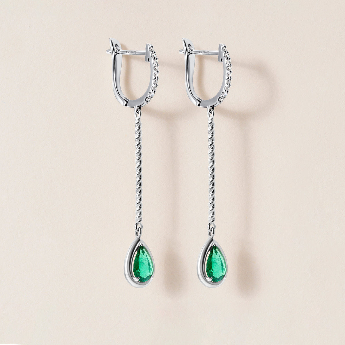 Riviera Emerald Cascade Earrings Earring ABE-237V5-PR-EMD-2  - Abtin & Co.