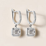 Riviera Emerald Cut Drop Earrings Earring ABE-238V7-EM-LGD-4  - Abtin & Co.