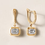 Riviera Emerald Cut Drop Earrings Earring ABE-238V7-EM-LGD-1  - Abtin & Co.