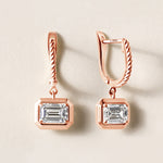 Riviera Emerald Cut Drop Earrings Earring ABE-238V7-EM-LGD-7  - Abtin & Co.