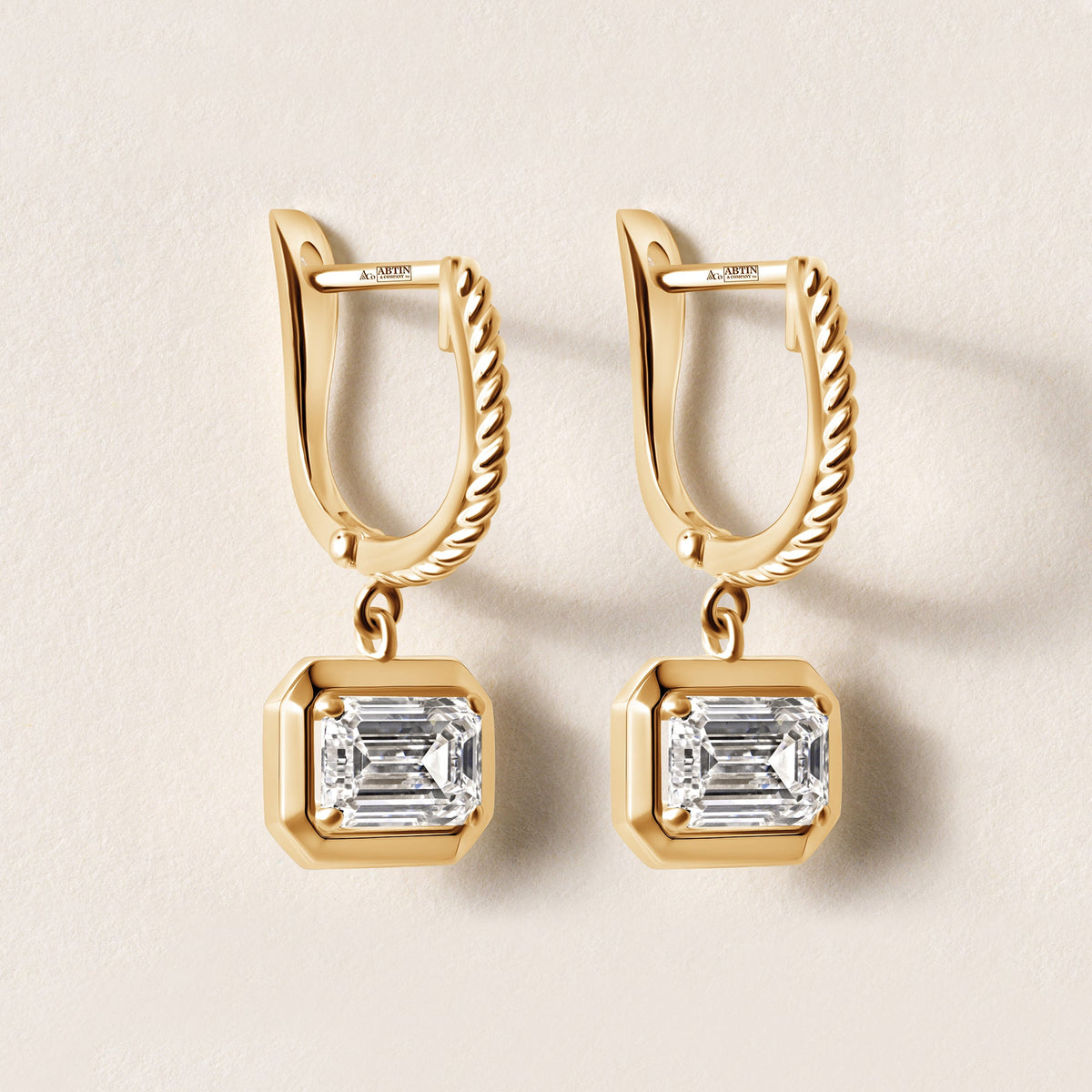 Riviera Emerald Cut Drop Earrings Earring ABE-238V7-EM-LGD-1  - Abtin & Co.