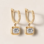 Riviera Emerald Cut Drop Earrings Earring ABE-238V7-EM-LGD-1  - Abtin & Co.