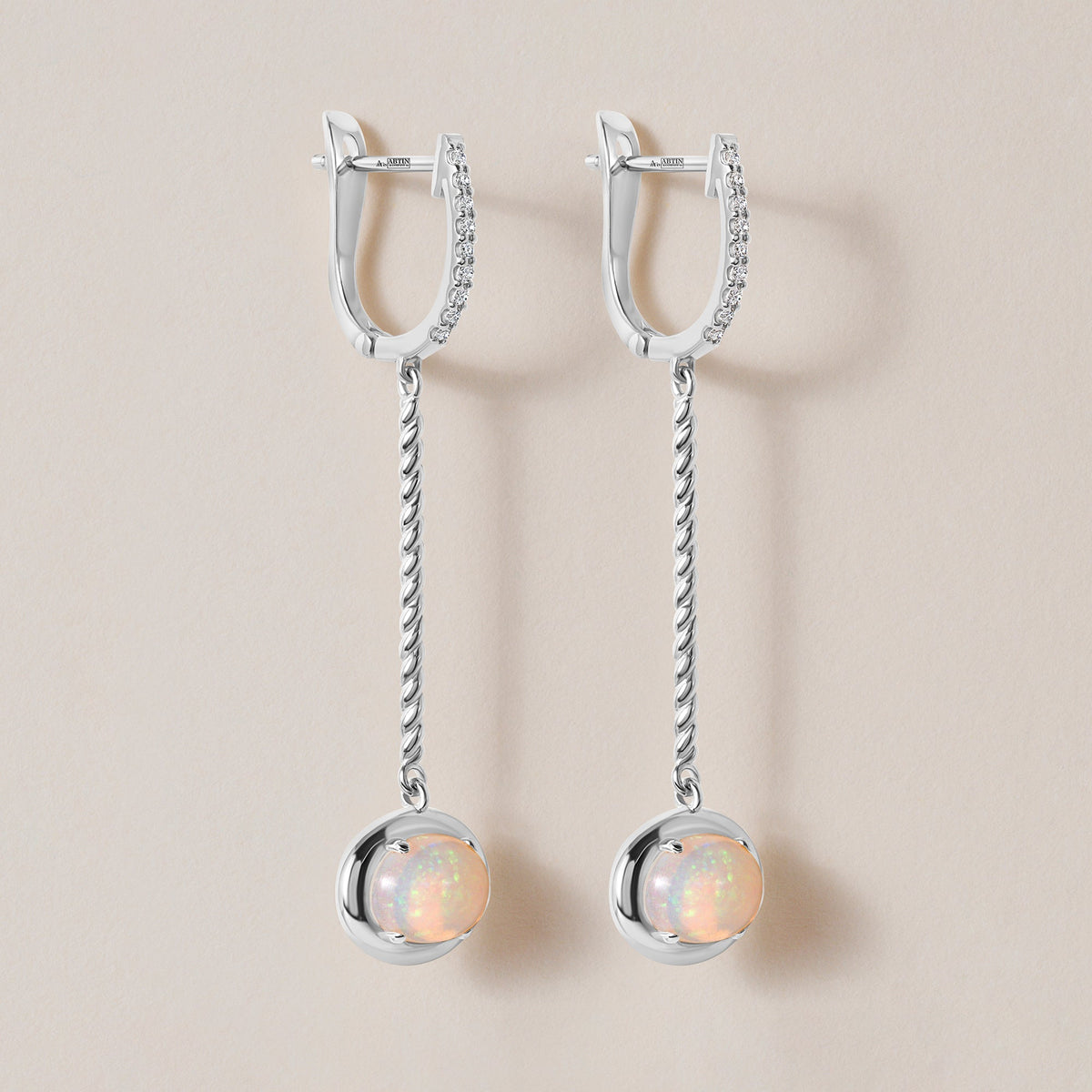 Riviera Fire Opal Cascade Earrings Earring ABE-238V11-OV-OPD-2  - Abtin & Co.