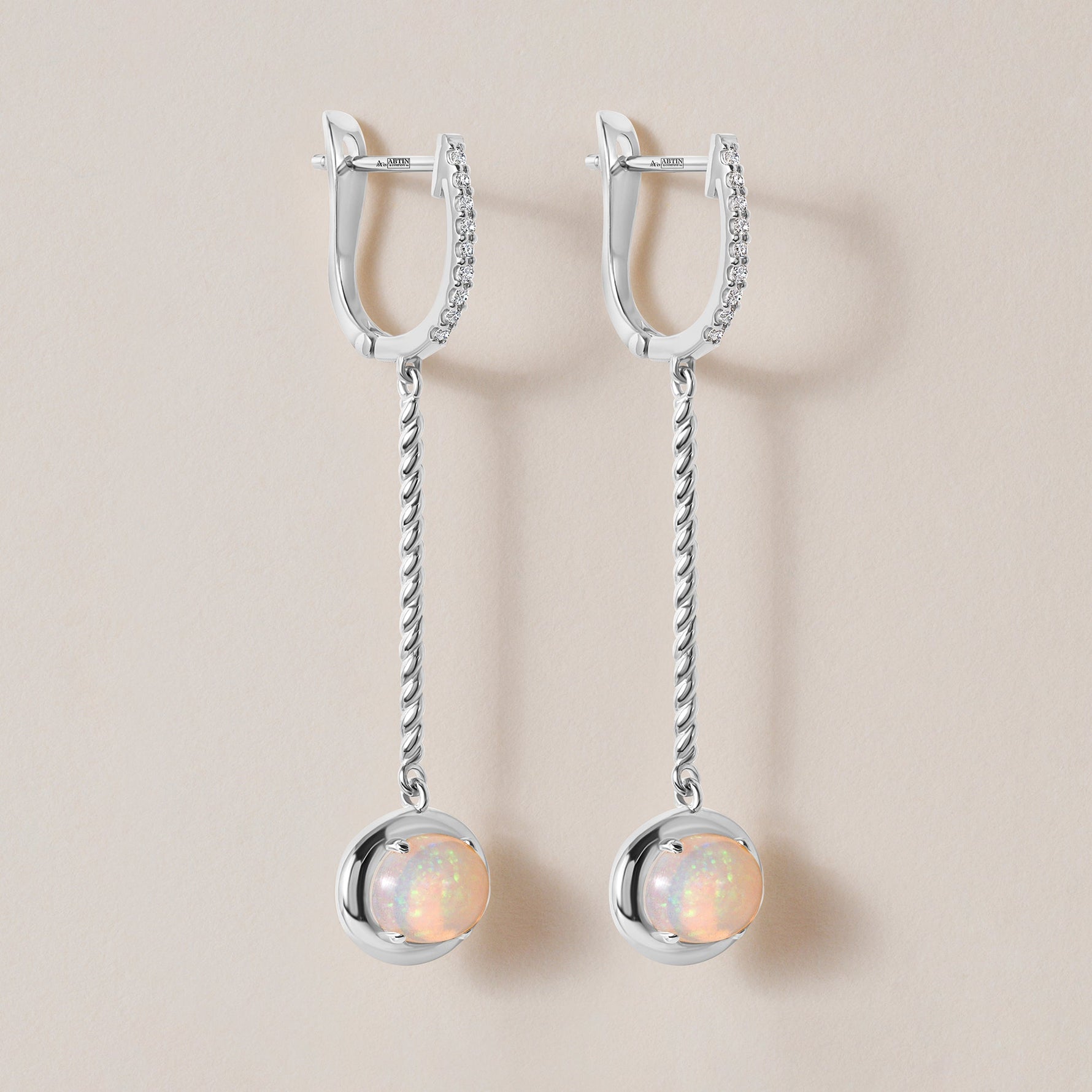 Riviera Fire Opal Cascade Earrings Earring ABE-238V11-OV-OPD-2  - Abtin & Co.