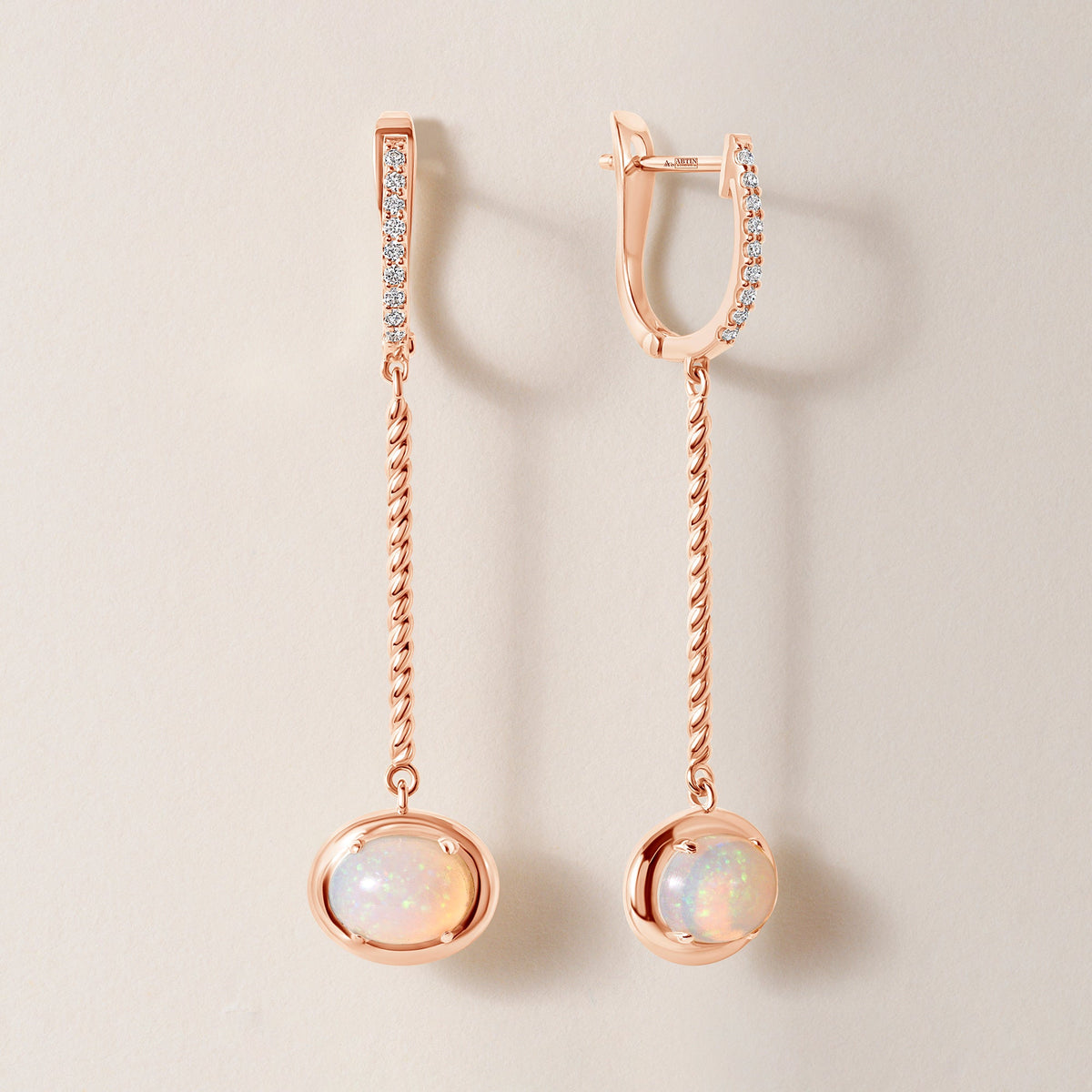 Riviera Fire Opal Cascade Earrings Earring ABE-238V11-OV-OPD-3  - Abtin & Co.