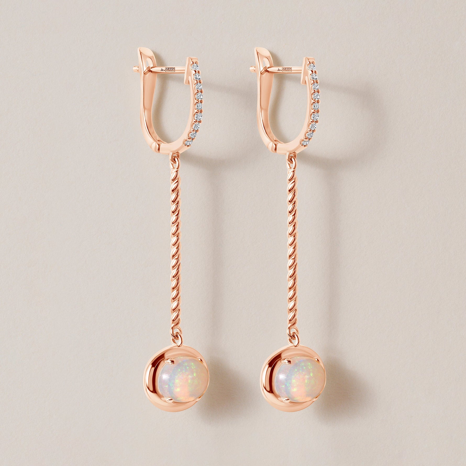 Riviera Fire Opal Cascade Earrings Earring ABE-238V11-OV-OPD-3  - Abtin & Co.