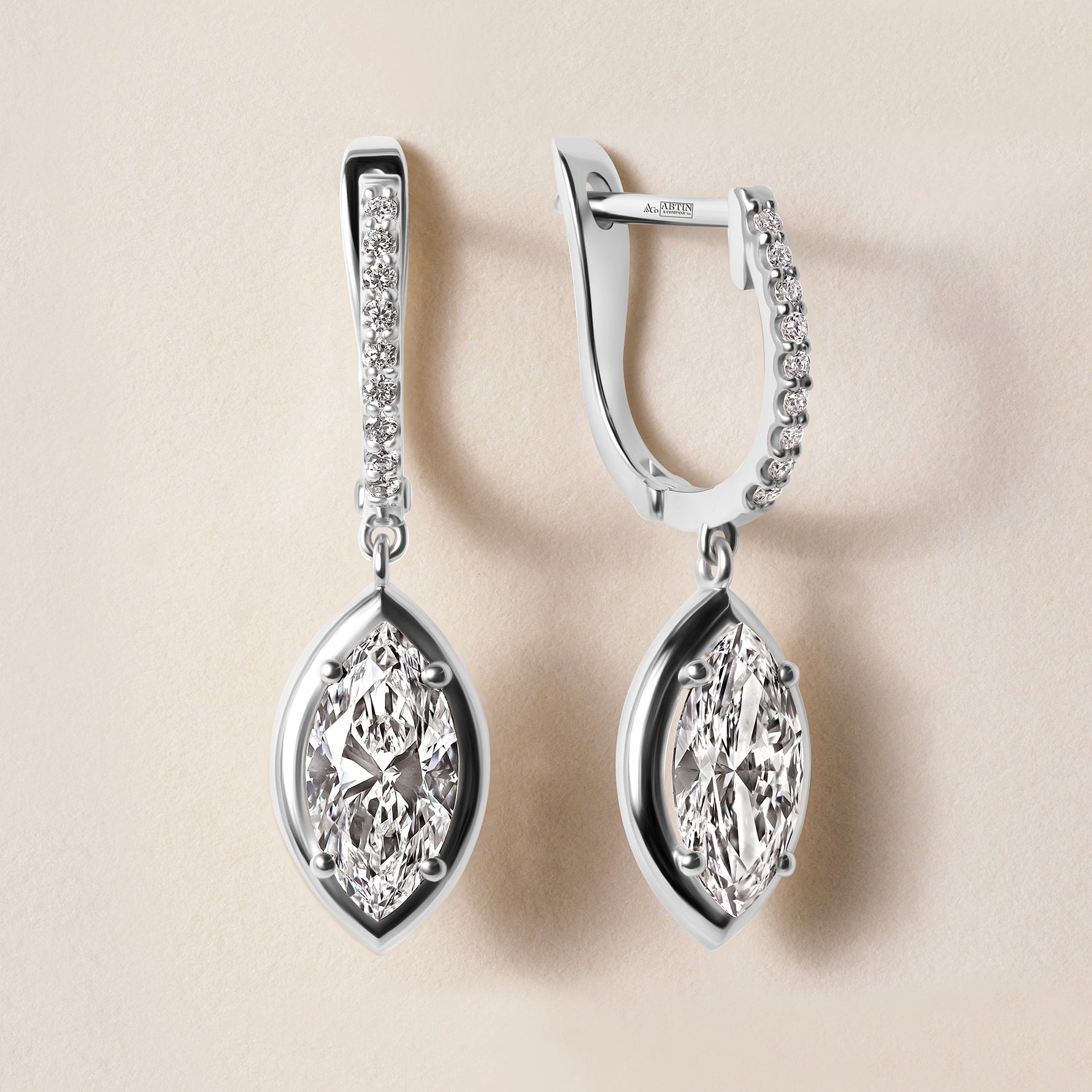 Riviera Marquise Drop Earrings   - Abtin & Co.