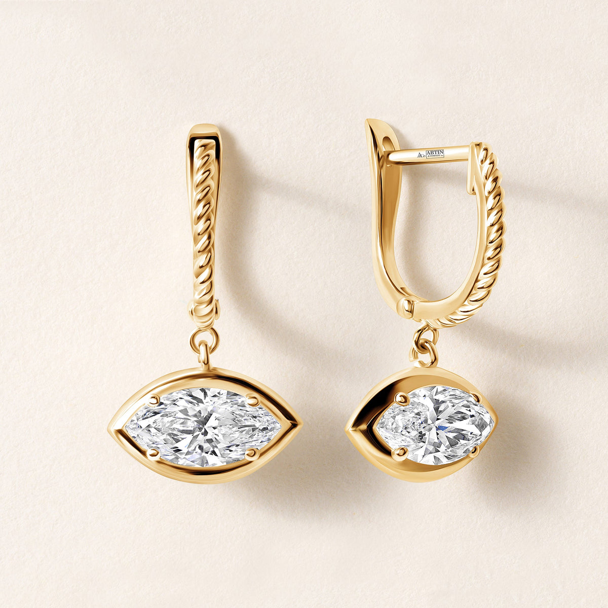 Riviera Marquise Drop Earrings Earring ABE-238V7-MQ-LGD-1  - Abtin & Co.