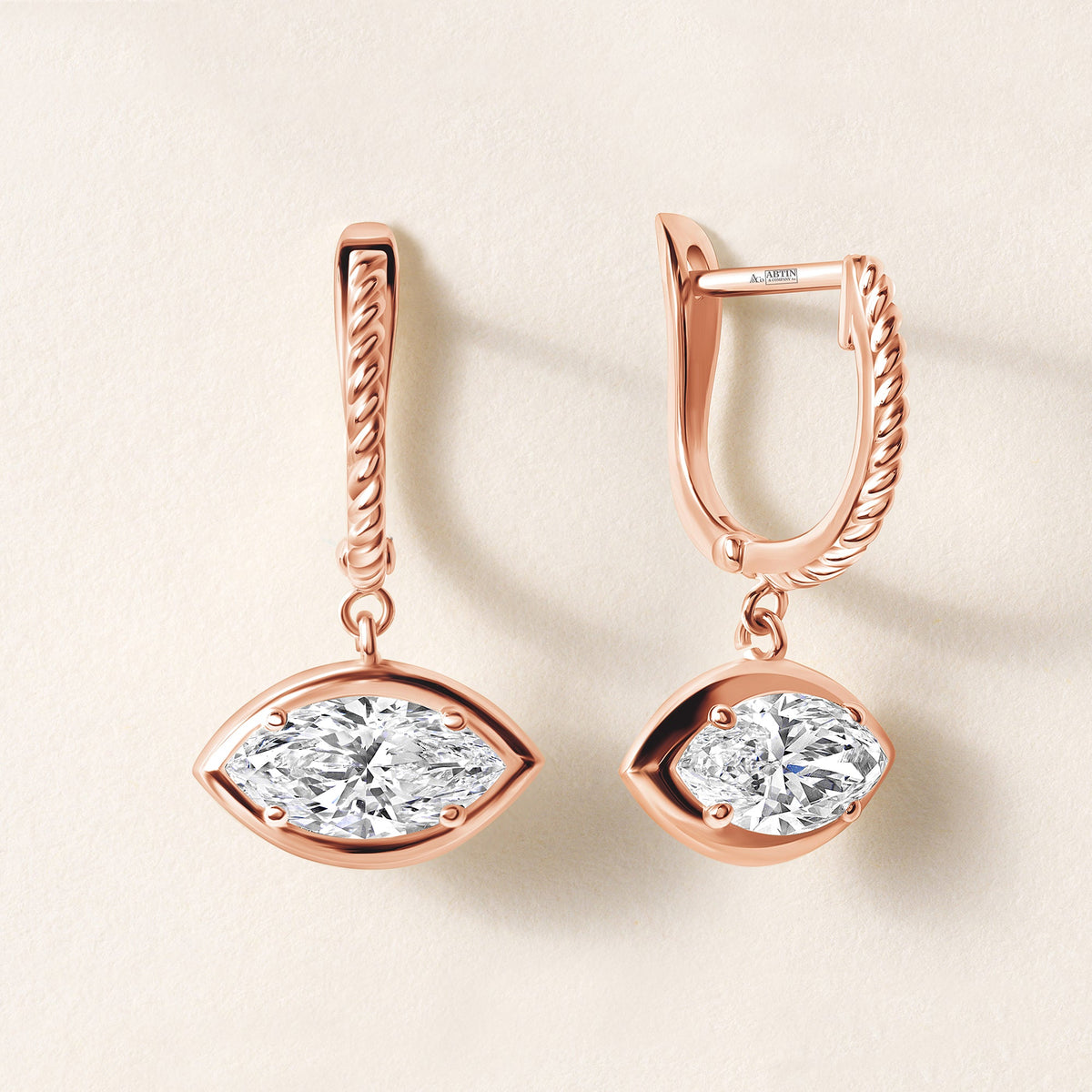 Riviera Marquise Drop Earrings Earring ABE-238V7-MQ-LGD-7  - Abtin & Co.