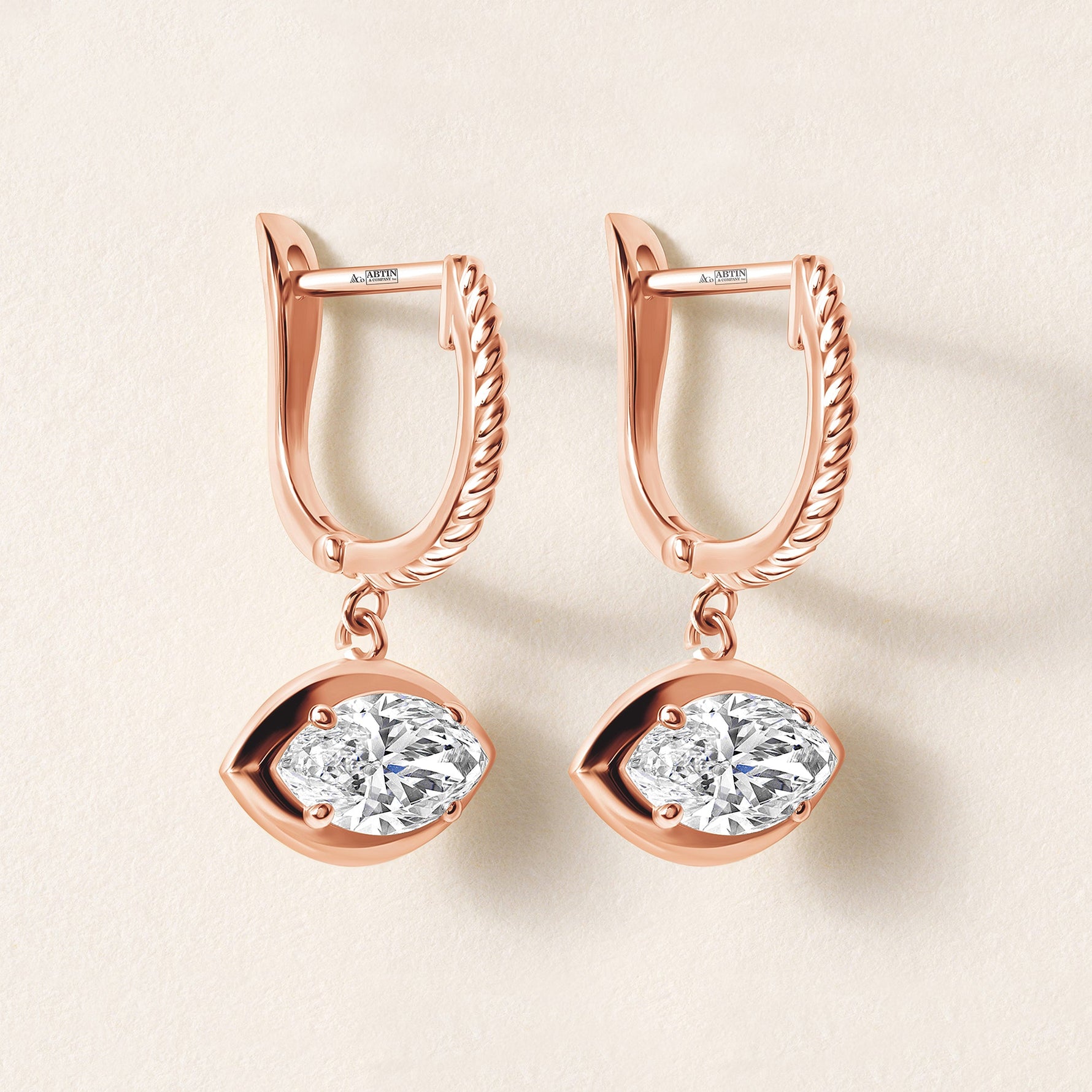 Riviera Marquise Drop Earrings Earring ABE-238V7-MQ-LGD-7  - Abtin & Co.