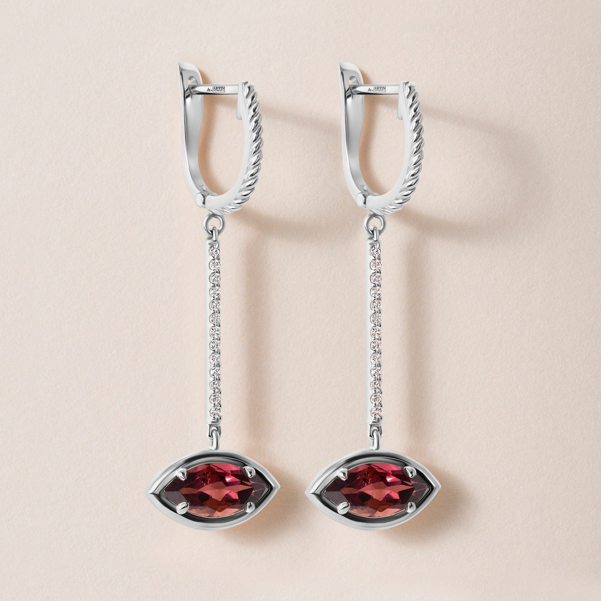 Riviera Marquise Pink Tourmaline Drop Earrings Earring ABE-238V10-MQ-PTD-2  - Abtin & Co.