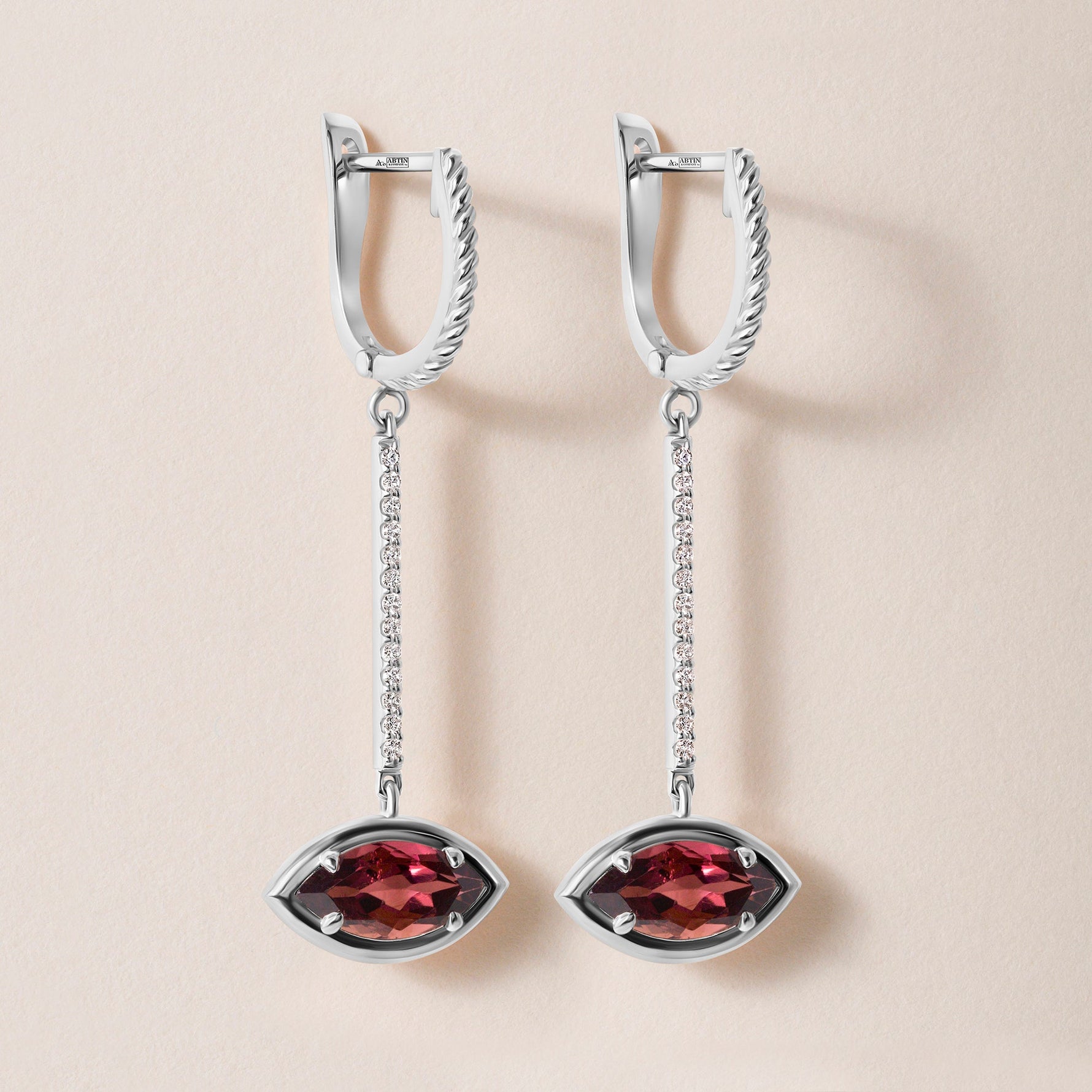 Riviera Marquise Pink Tourmaline Drop Earrings Earring ABE-238V10-MQ-PTD-2  - Abtin & Co.