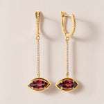 Riviera Marquise Pink Tourmaline Drop Earrings Earring ABE-238V10-MQ-PTD-1  - Abtin & Co.