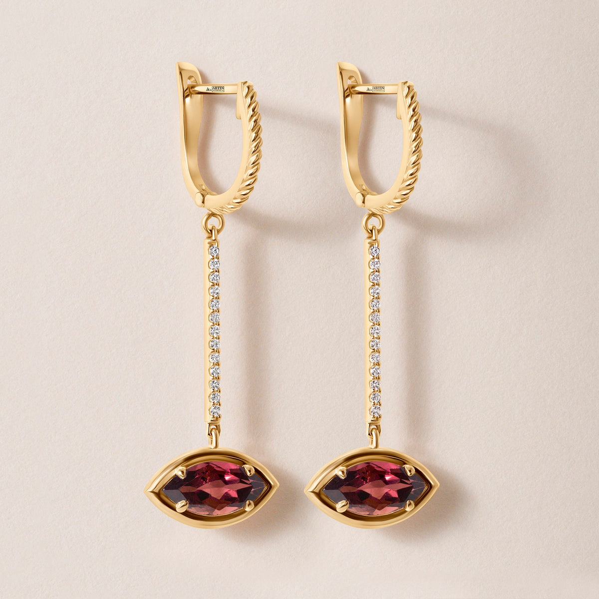 Riviera Marquise Pink Tourmaline Drop Earrings Earring ABE-238V10-MQ-PTD-1  - Abtin & Co.