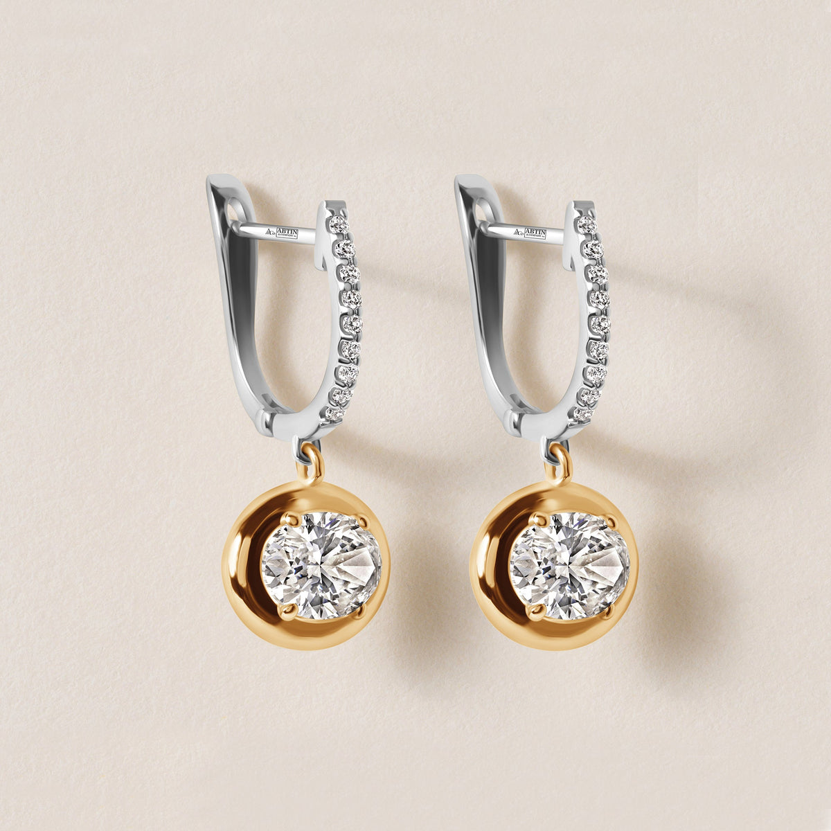 Riviera Oval Drop Earrings Earring ABE-238V8-OV-LGD-1  - Abtin & Co.