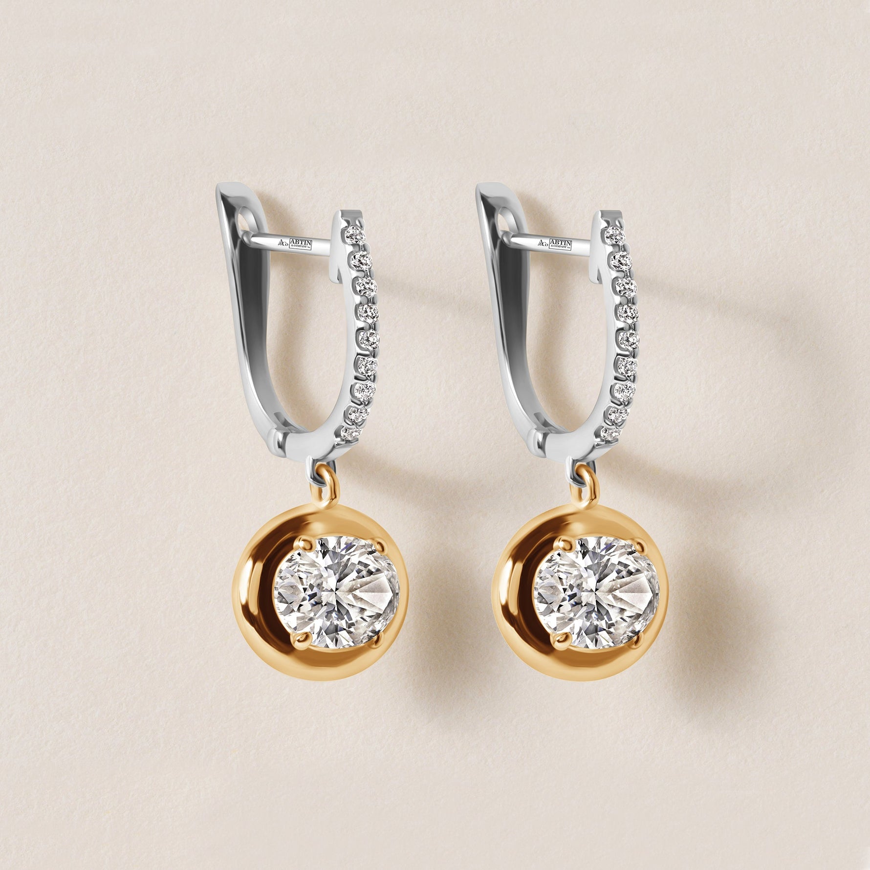 Riviera Oval Drop Earrings Earring ABE-238V8-OV-LGD-1  - Abtin & Co.