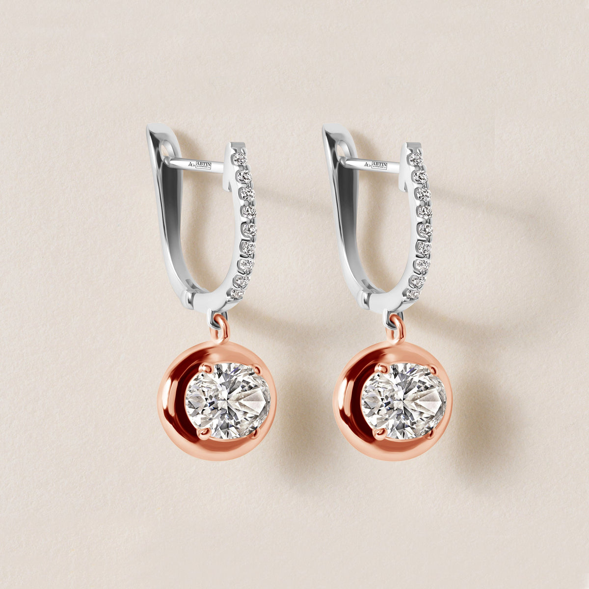 Riviera Oval Drop Earrings Earring ABE-238V8-OV-LGD-7  - Abtin & Co.