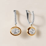 Riviera Oval Drop Earrings Earring ABE-238V8-OV-LGD-1  - Abtin & Co.
