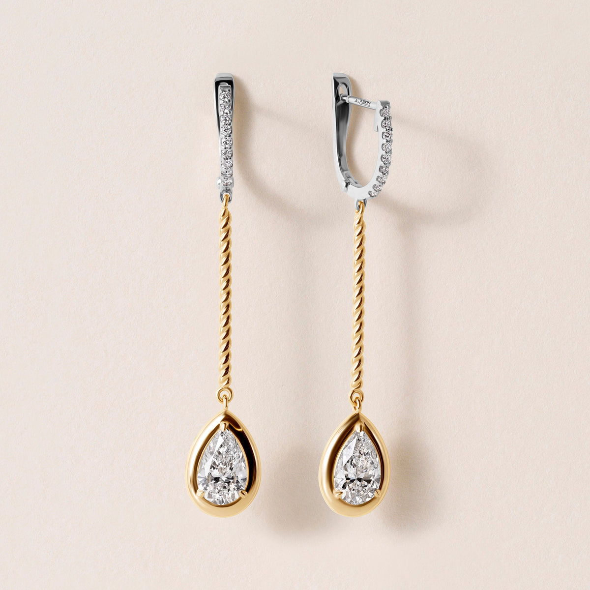 Riviera Pear Cascade Drop Earrings Earring ABE-238V5-PR-LGD-1  - Abtin & Co.