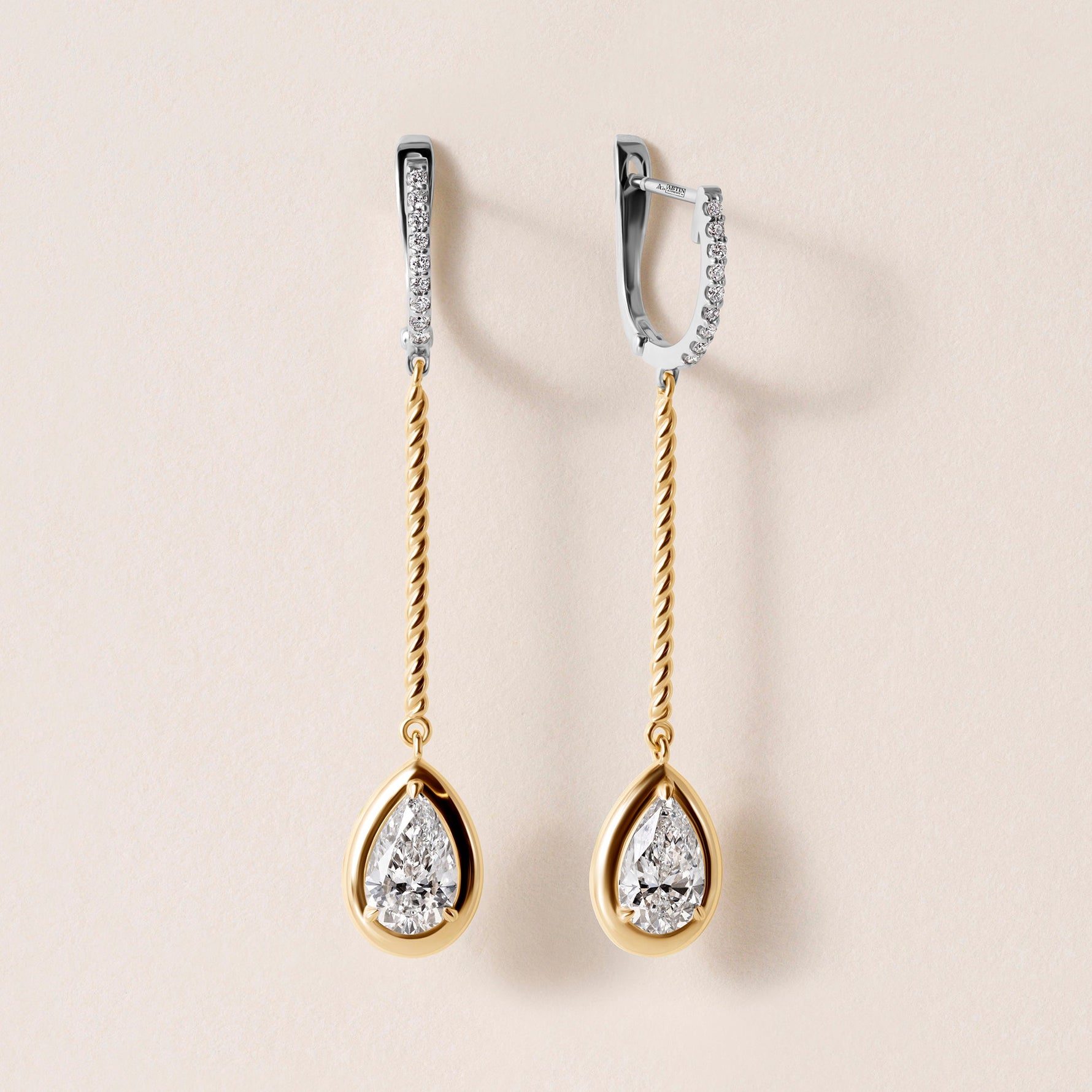 Riviera Pear Cascade Drop Earrings Earring ABE-238V5-PR-LGD-1  - Abtin & Co.