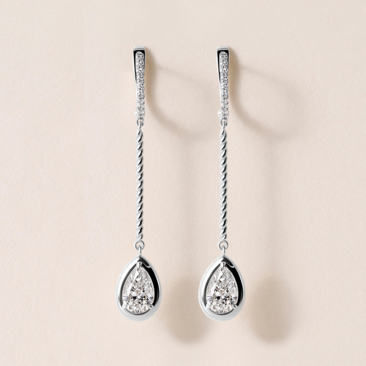 Riviera Pear Cascade Drop Earrings Earring ABE-238V5-PR-LGD-1  - Abtin & Co.