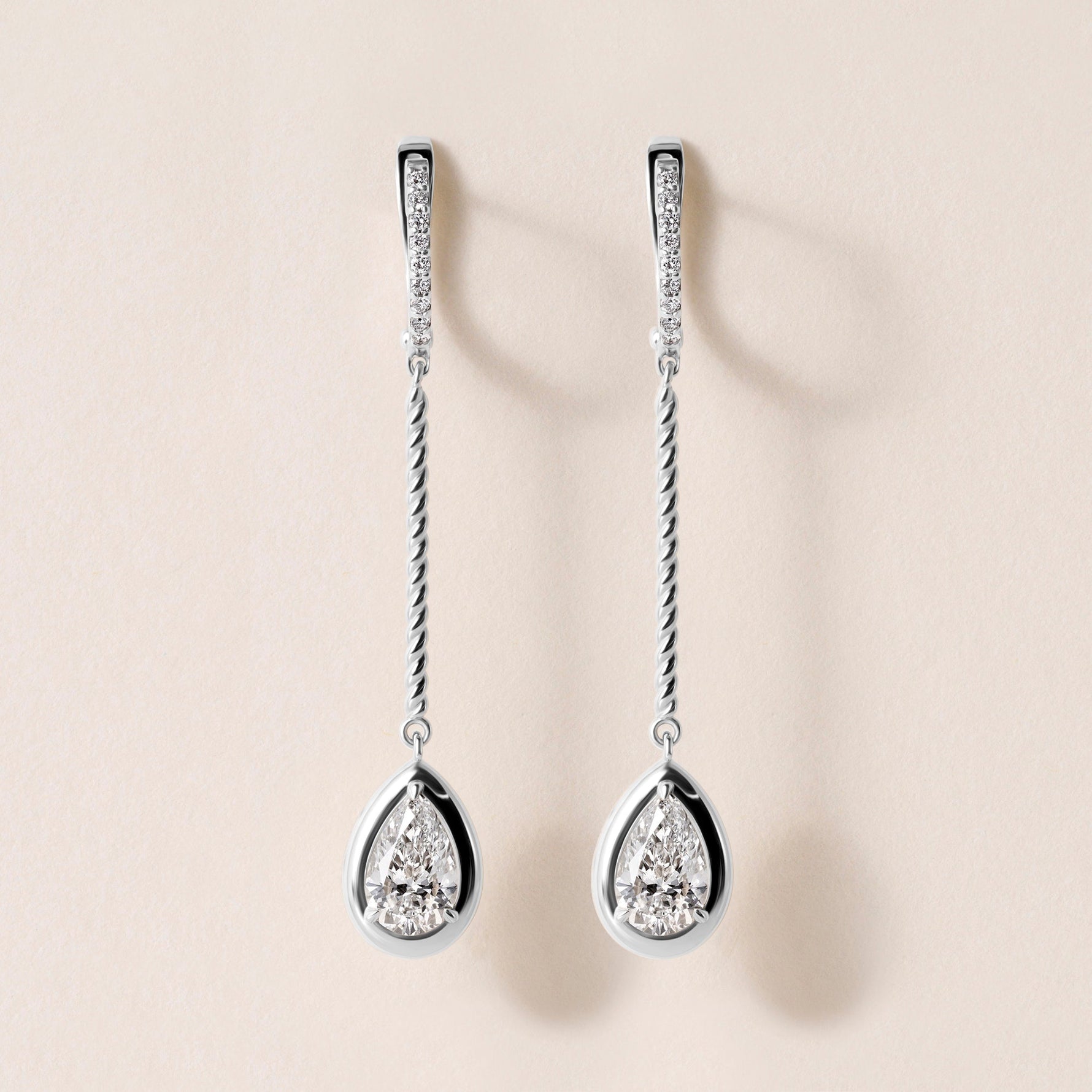 Riviera Pear Cascade Drop Earrings Earring ABE-238V5-PR-LGD-1  - Abtin & Co.