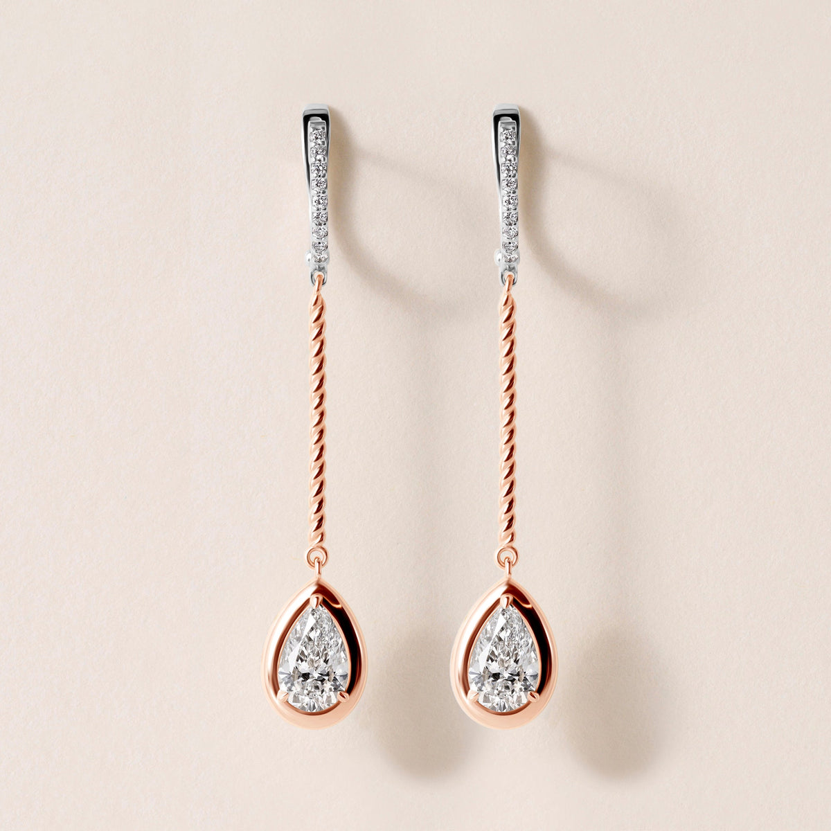 Riviera Pear Cascade Drop Earrings Earring ABE-238V5-PR-LGD-7  - Abtin & Co.