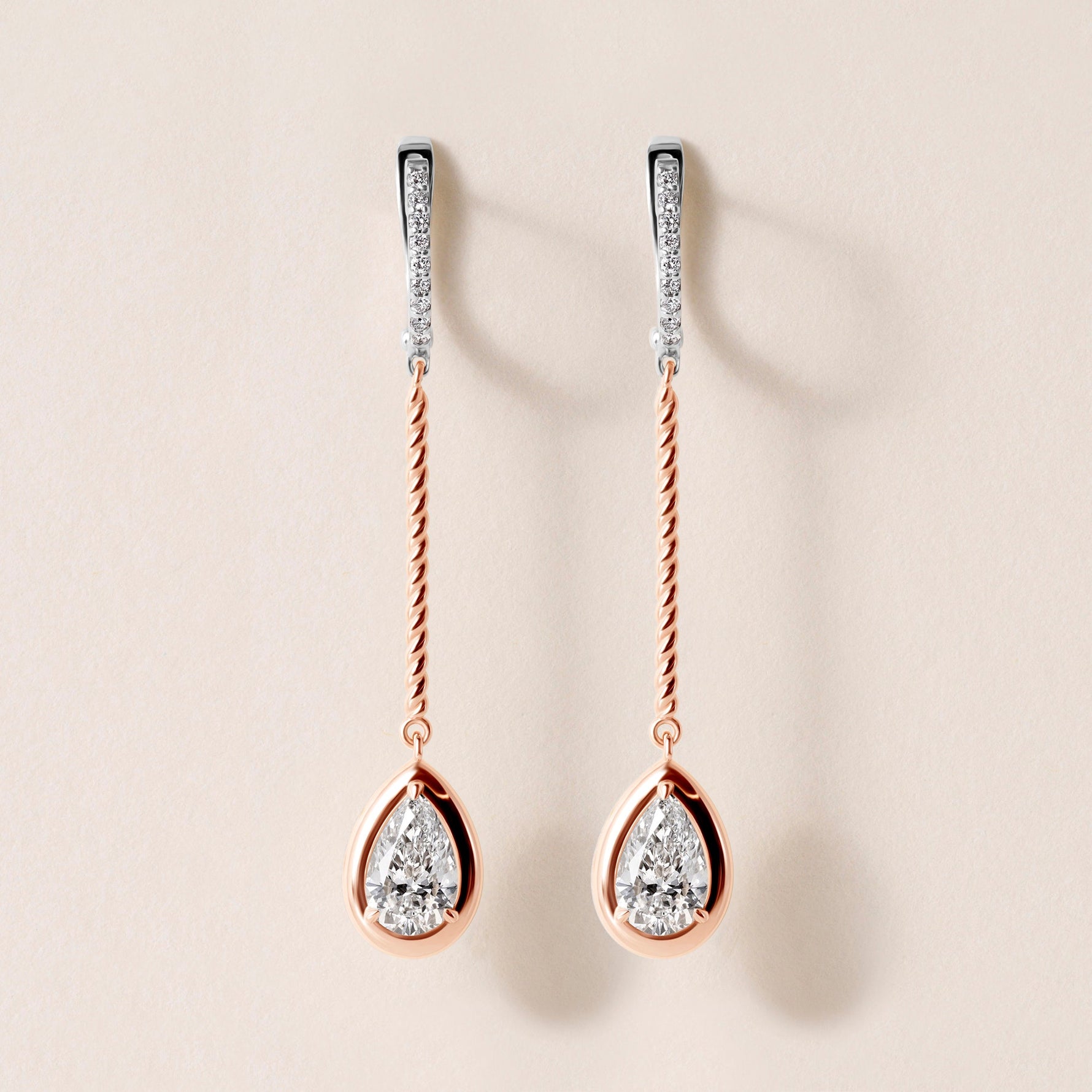 Riviera Pear Cascade Drop Earrings Earring ABE-238V5-PR-LGD-7  - Abtin & Co.