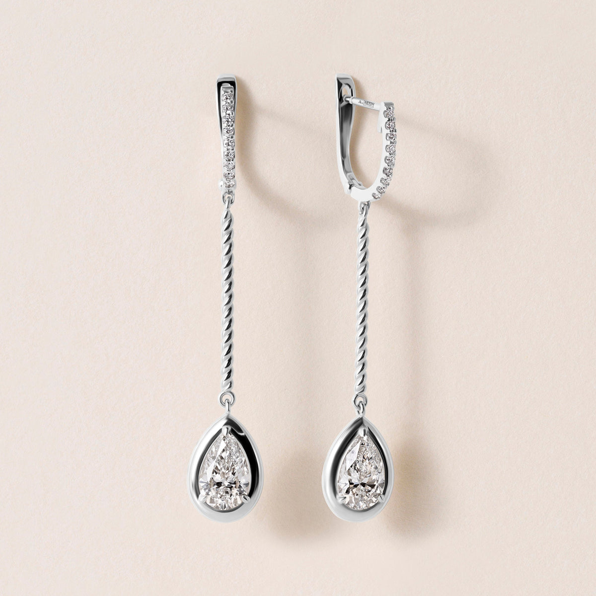 Riviera Pear Cascade Drop Earrings Earring ABE-238V5-PR-LGD-4  - Abtin & Co.