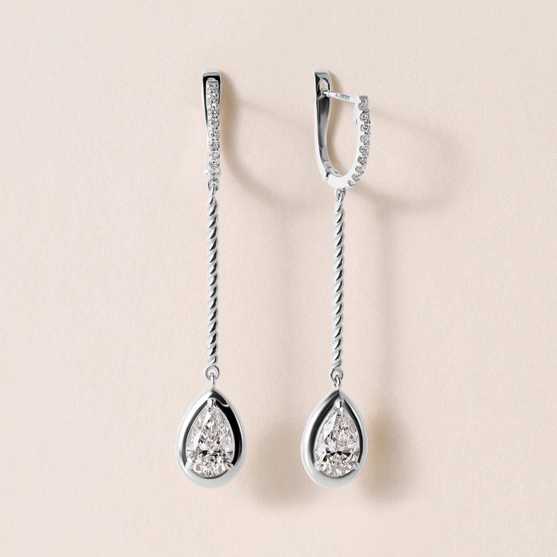 Riviera Pear Cascade Drop Earrings Earring ABE-238V5-PR-LGD-4  - Abtin & Co.