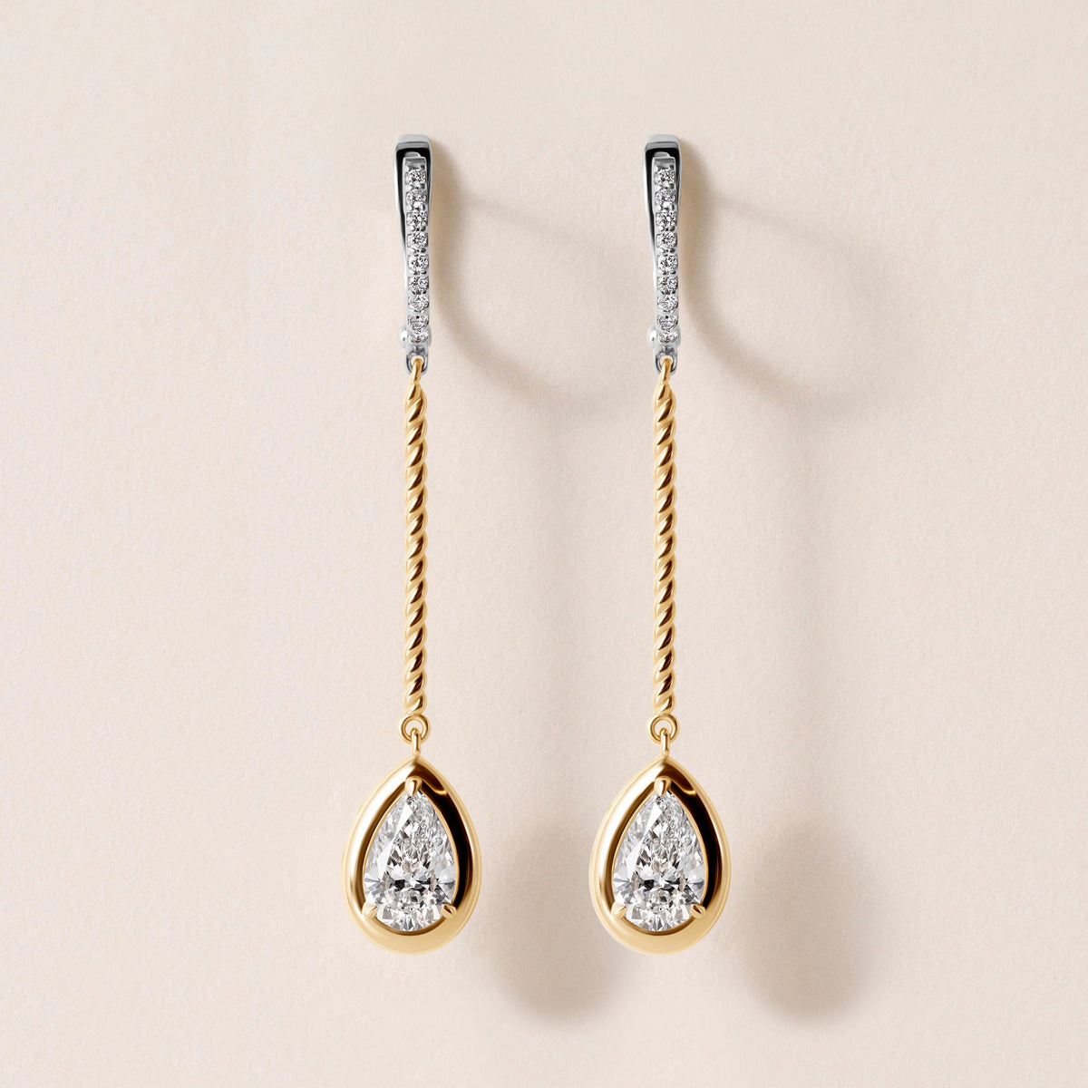 Riviera Pear Cascade Drop Earrings Earring ABE-238V5-PR-LGD-1  - Abtin & Co.