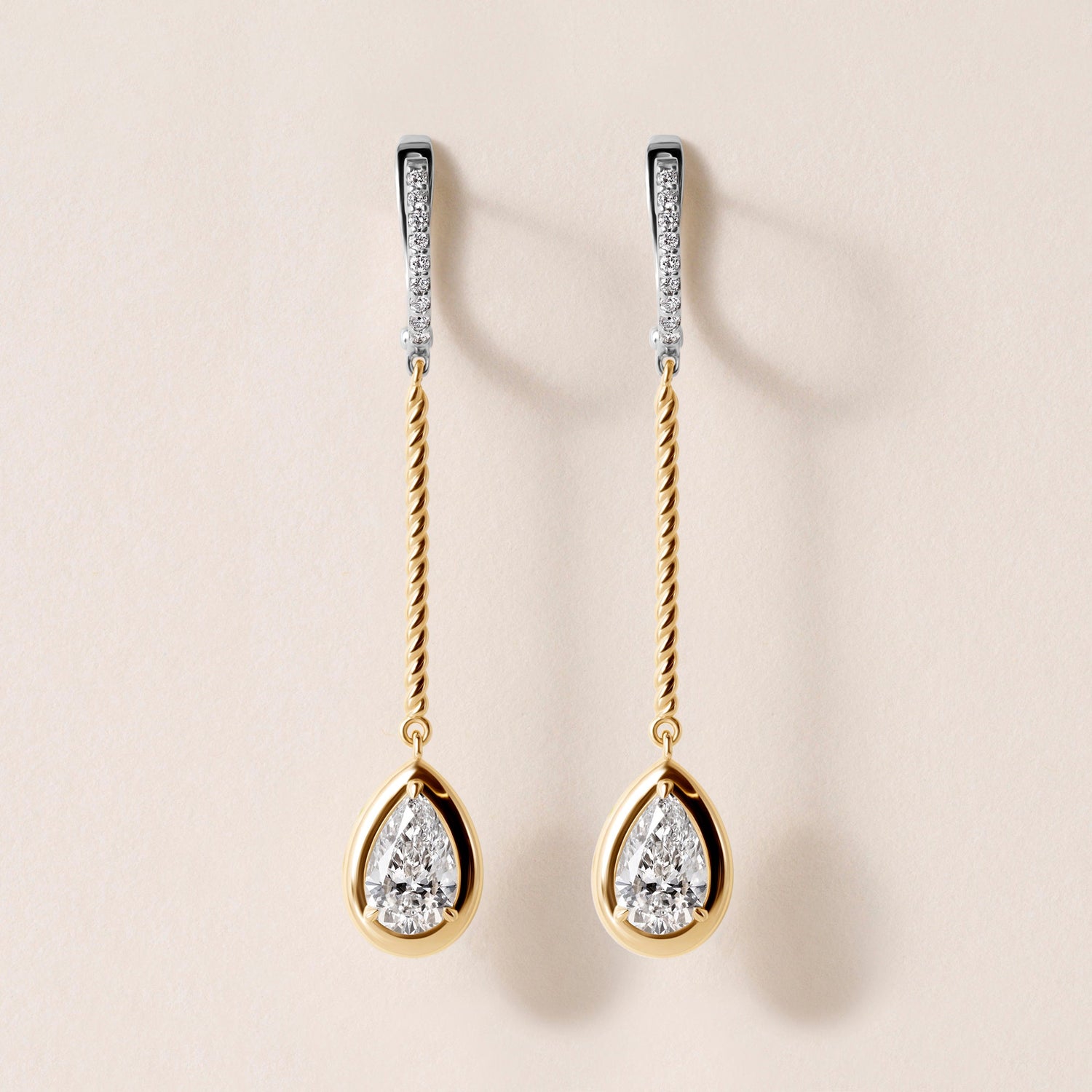 Riviera Pear Cascade Drop Earrings Earring ABE-238V5-PR-LGD-1  - Abtin & Co.
