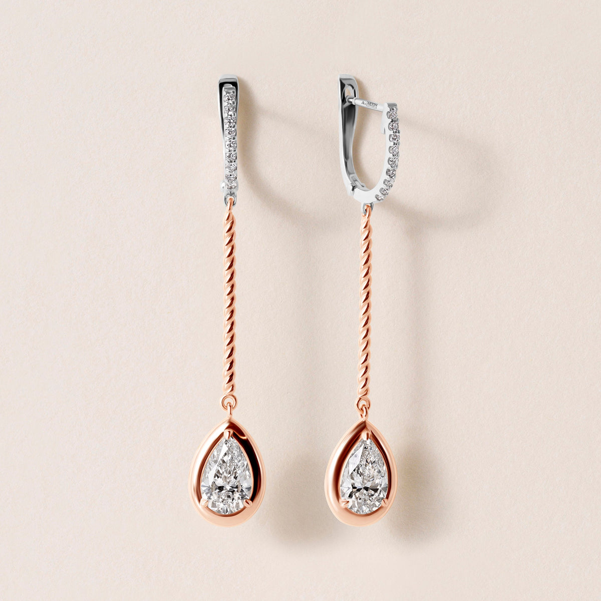 Riviera Pear Cascade Drop Earrings Earring ABE-238V5-PR-LGD-7  - Abtin & Co.