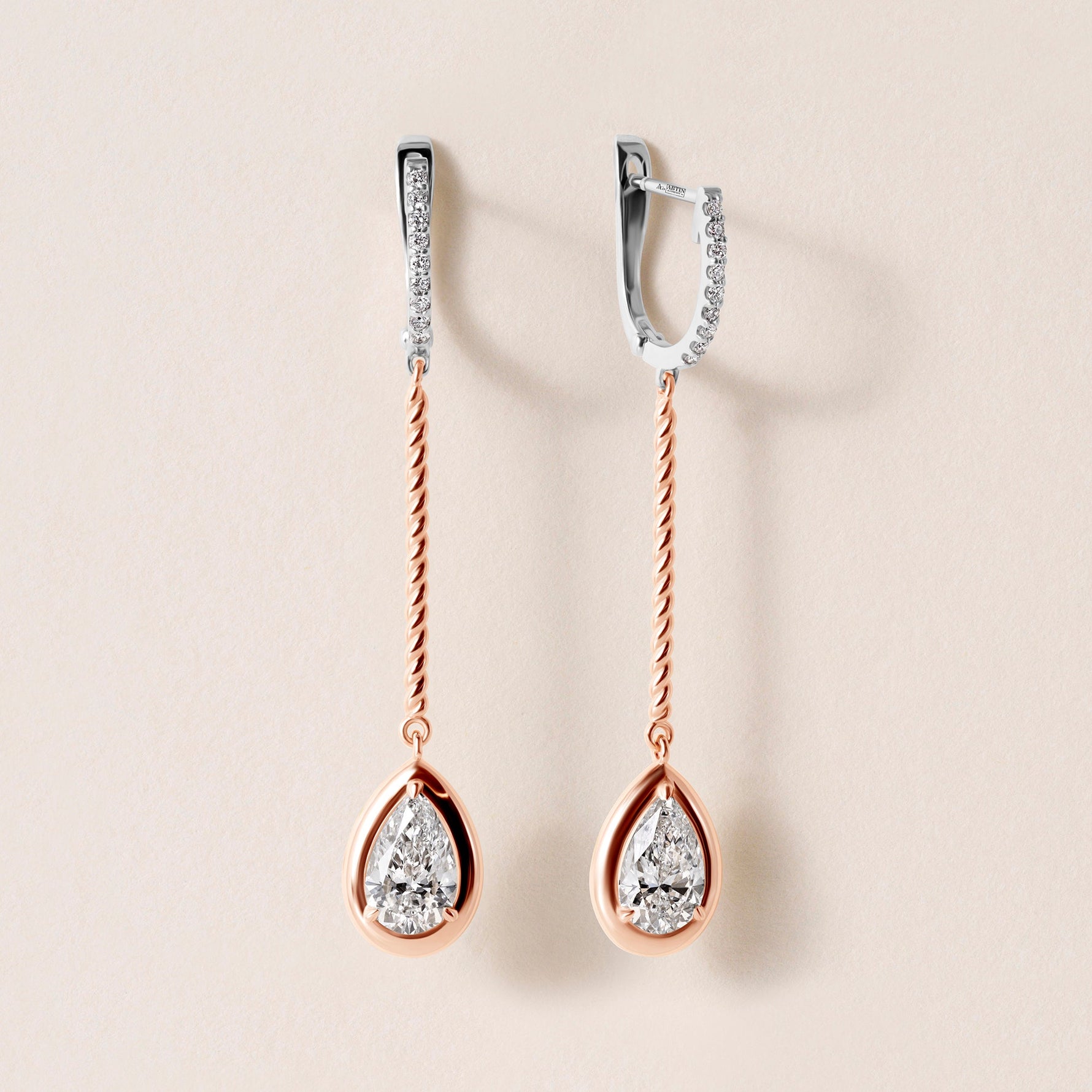 Riviera Pear Cascade Drop Earrings Earring ABE-238V5-PR-LGD-7  - Abtin & Co.