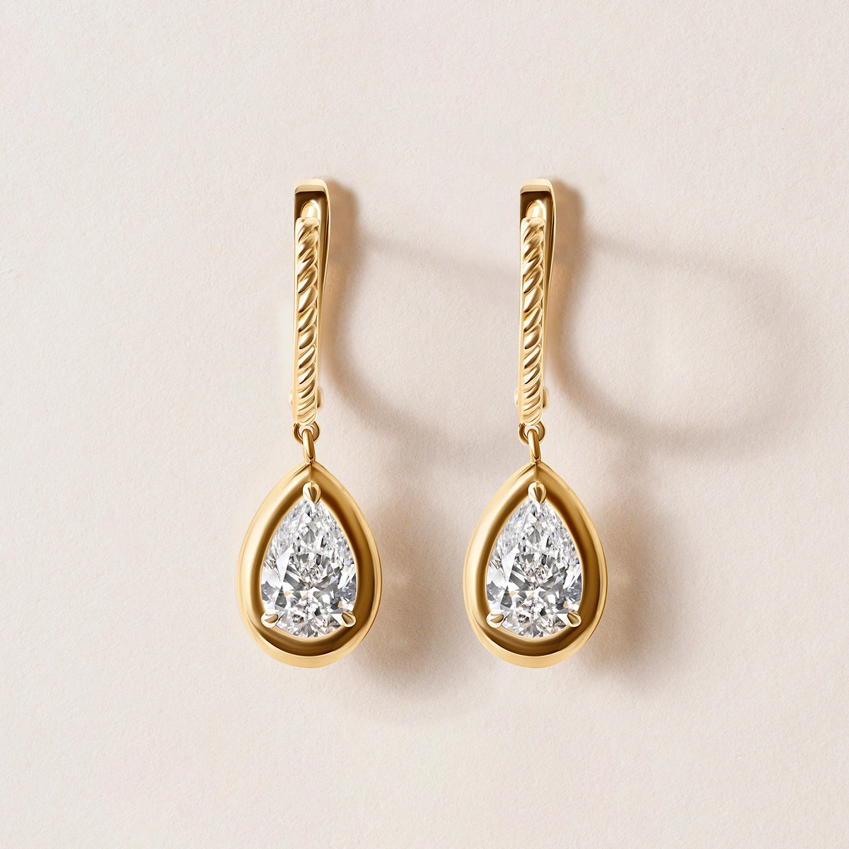 Riviera Pear Drop Earrings Earring ABE-238V1-PR-LGD-1  - Abtin & Co.