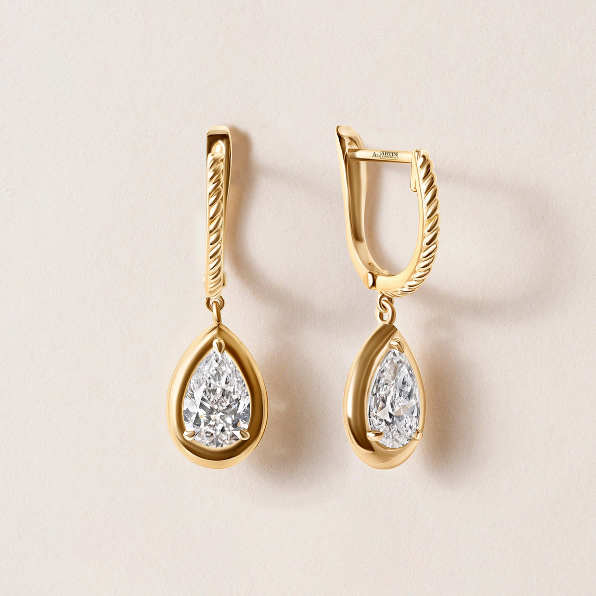 Riviera Pear Drop Earrings Earring ABE-238V1-PR-LGD-1  - Abtin & Co.