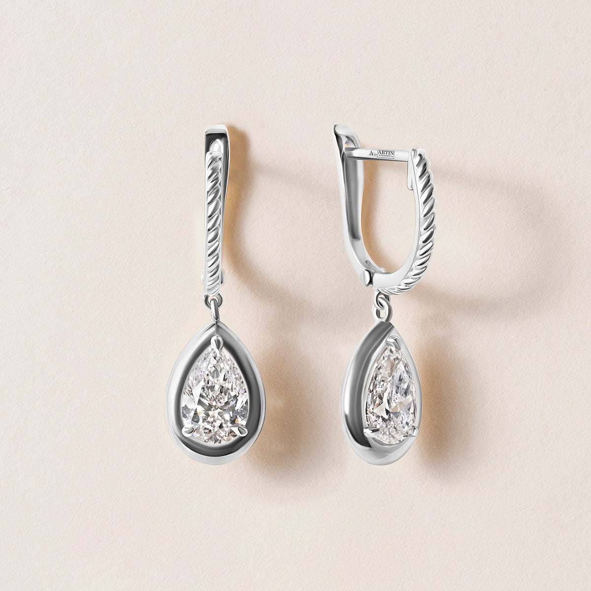Riviera Pear Drop Earrings Earring ABE-238V1-PR-LGD-4  - Abtin & Co.