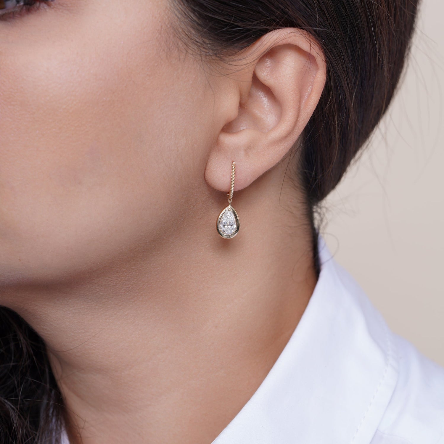Riviera Pear Drop Earrings Earring ABE-238V1-PR-LGD-1  - Abtin & Co.