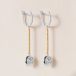 Riviera Round Cascade Drop Earrings Earring ABE-238V5-RD-LGD-1  - Abtin & Co.