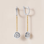 Riviera Round Cascade Drop Earrings Earring ABE-238V5-RD-LGD-1  - Abtin & Co.