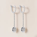 Riviera Round Cascade Drop Earrings Earring ABE-238V5-RD-LGD-4  - Abtin & Co.