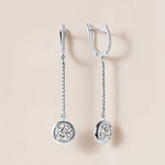 Riviera Round Cascade Drop Earrings Earring ABE-238V5-RD-LGD-4  - Abtin & Co.