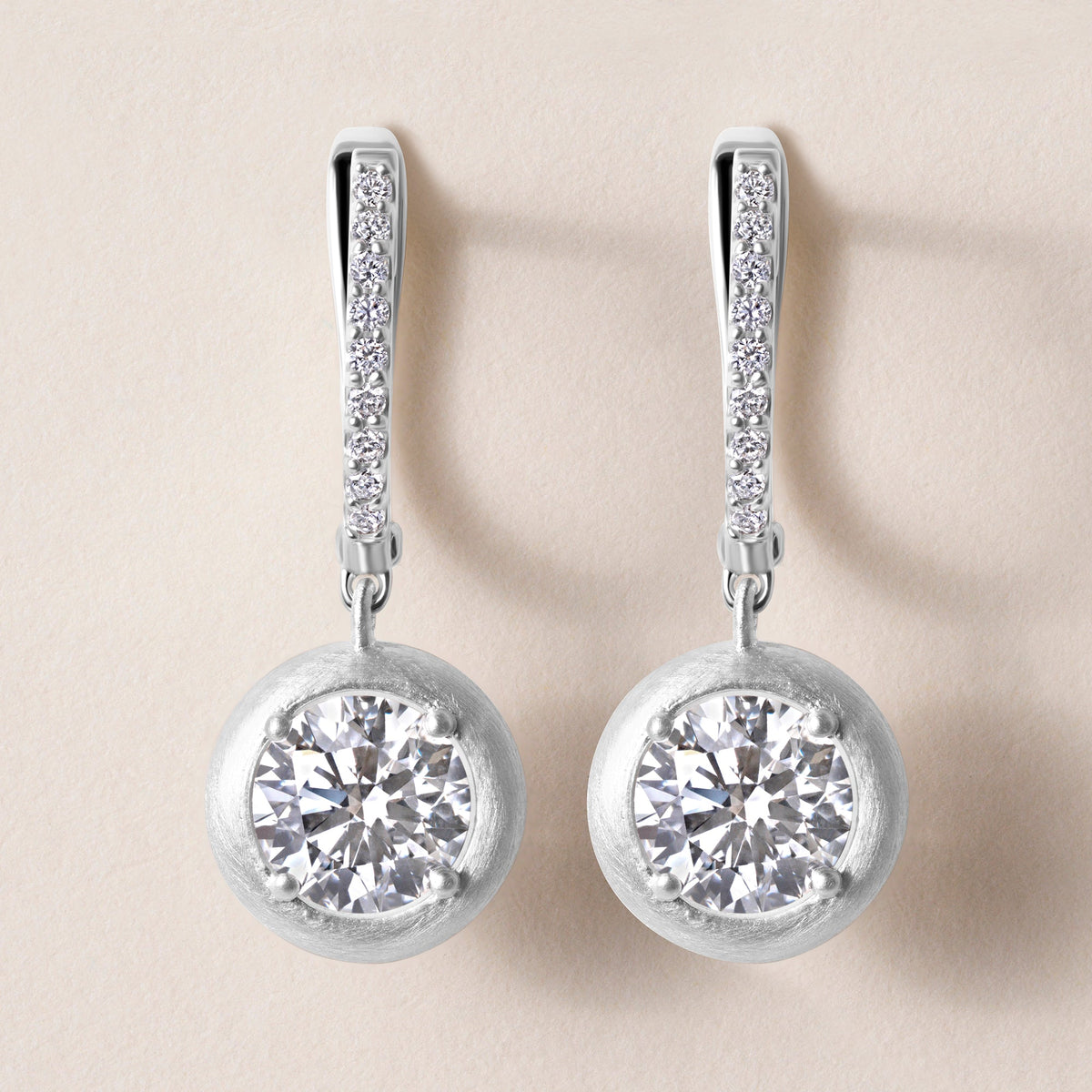 Riviera Round Drop Earrings ABE-238YV2/RD-LGD-1  - Abtin & Co.